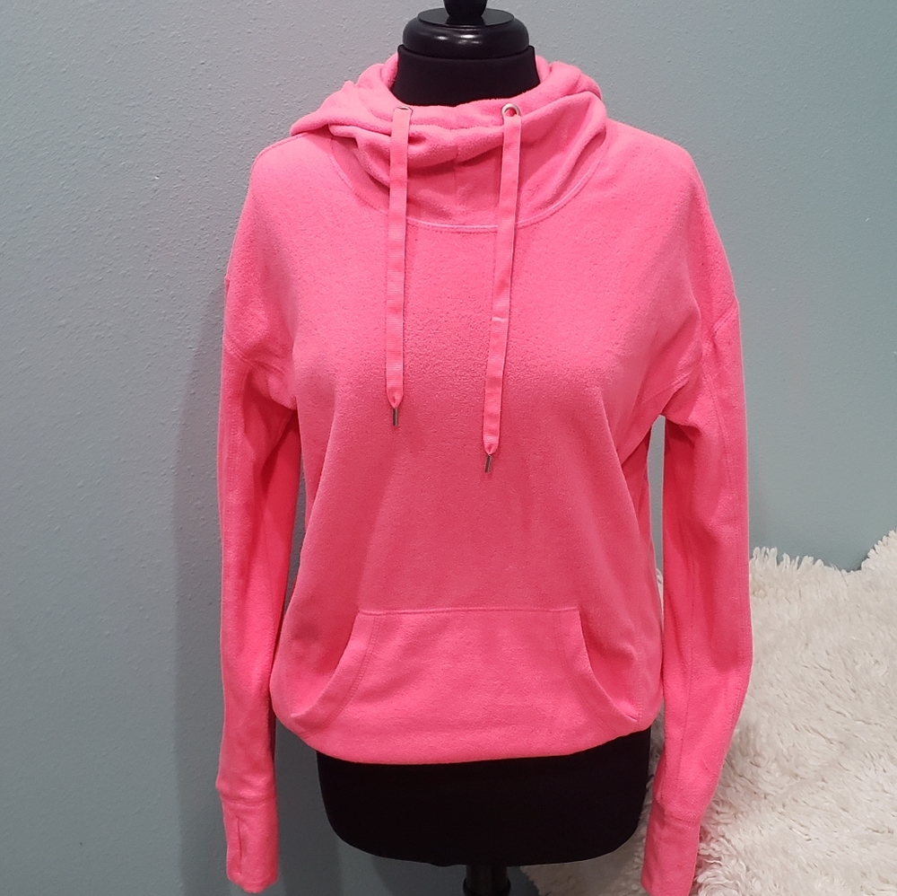 Women's Super Soft Pink Fleece Hooded Jacket, Size Medium
